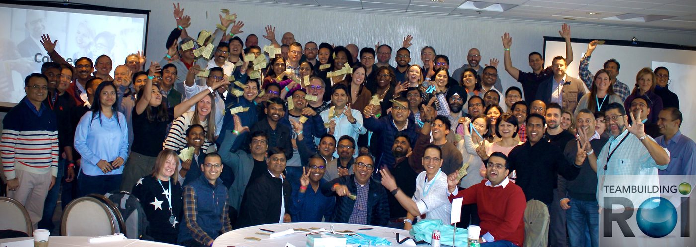 A large group celebrating their event together